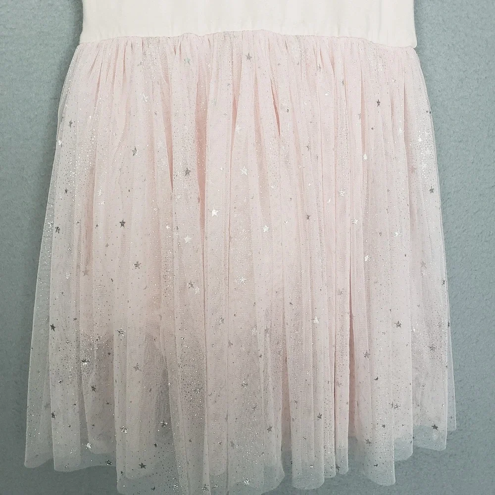 Unicorn Tutu Dress Pastel Pink Sparkle Star Balletcore Girls Size 5-6 Years